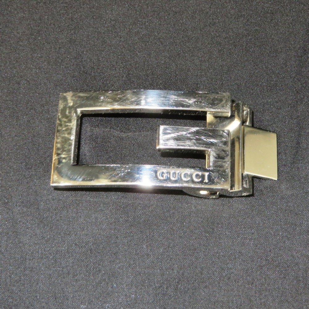 Gucci Silver G Logo Belt Buckle Replacement Square Logo Hardware Womens - Picture 2 of 9